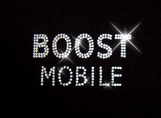 custom rhinestone boost mobile iron on transfer