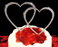 heart rhinestone cake topper