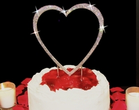 heart rhinestone cake topper