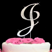 rhinestone cake topper letter J
