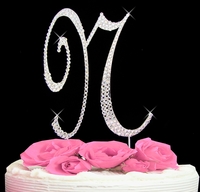 cake topper rhinestone letter N