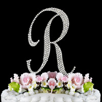 cake topper rhinestone letter R