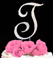 letter T wedding cake topper